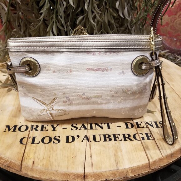 New COACH Audrey Sun Beaded Sequins Embroidery Clutch Large Wristlet - Picture 4 of 11